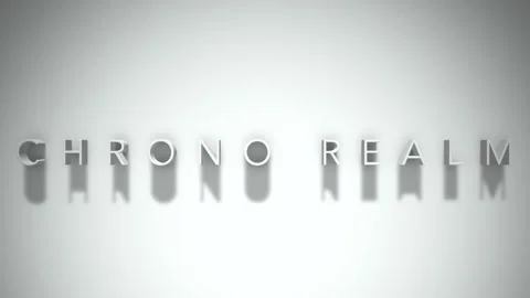 Chrono realm 3D title animation with shadows on a white background Stock Footage 298001326