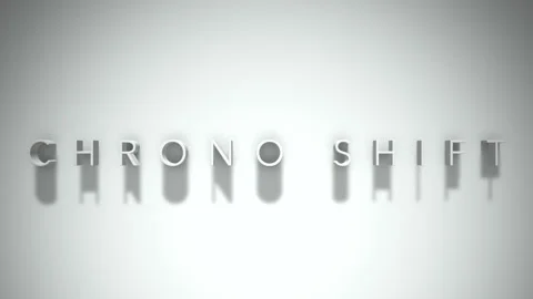Chrono shift 3D title animation with shadows on a white background Stock-Footage 298001343