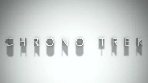 Chrono trek 3D title animation with shadows on a white background Stock Footage 297384736