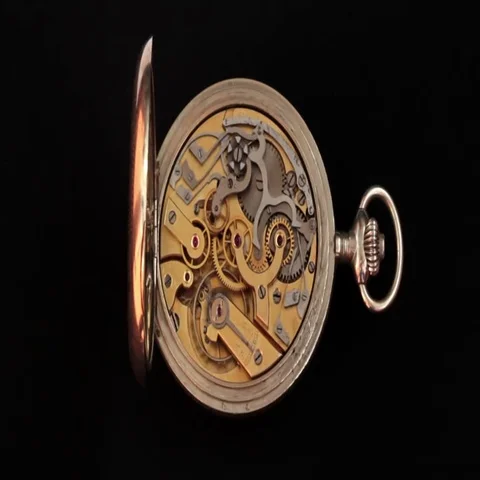 The Chronograph Movement On A Black Background Video stock 69535643