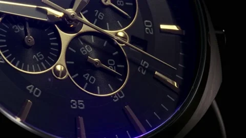 Chronograph swiss watch with running second arrow Stock Footage 152080940