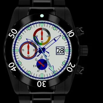 Chronograph watch. Stock Illustration