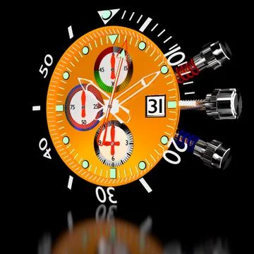 Chronograph watch. Stock Illustration