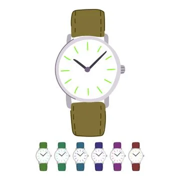 Chronograph watch wrist vector cartoon graphic Stock Illustration