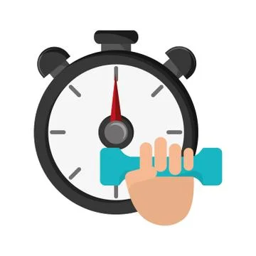 Chronometer and dumbbell  icon Stock Illustration