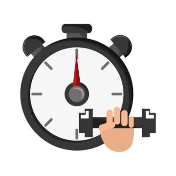 Chronometer and dumbbell  icon Illustrazione stock