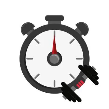 Chronometer and dumbbell  icon Illustrazione stock