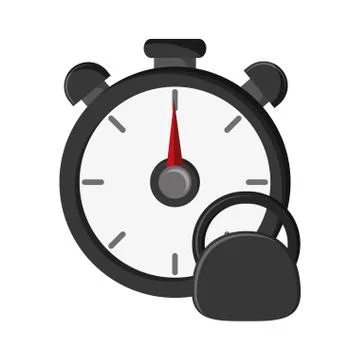 Chronometer and kettlebell  icon Illustrazione stock