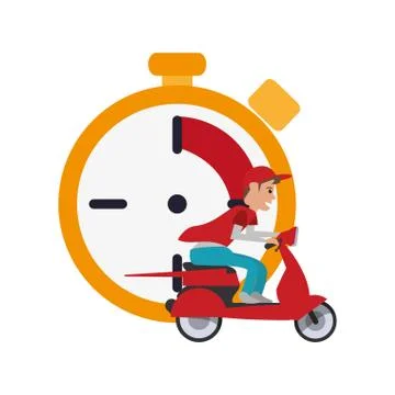 Chronometer and scooter  icon Stock Illustration