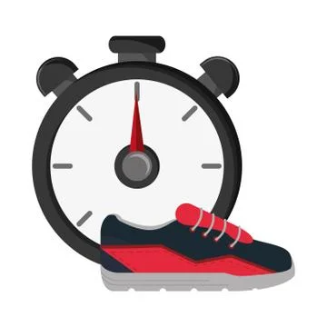 Chronometer and sneakers  icon 스톡 일러스트