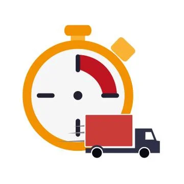 Chronometer and  truck van icon Illustrazione stock