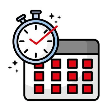 Chronometer with calendar reminder icon Stock Illustration