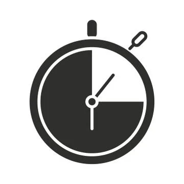 Chronometer clock timer silhouette icon Illustrazione stock