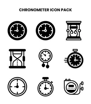 Chronometer DuoTone Scalable Icons Pack 스톡 일러스트