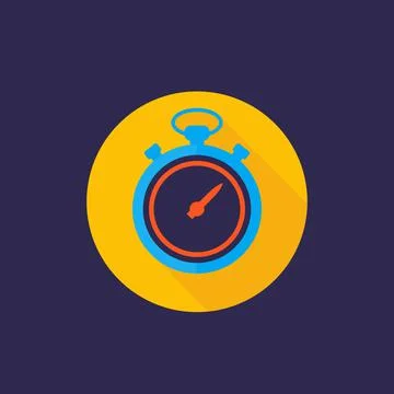 Chronometer icon, flat style Stock Illustration
