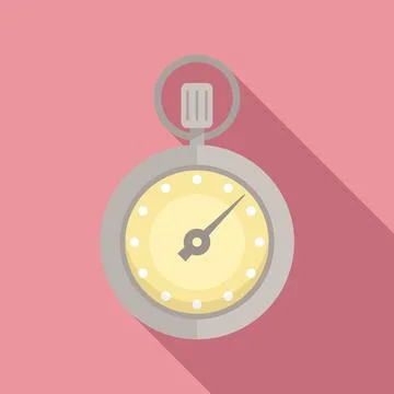 Chronometer icon flat vector. Stopwatch clock Stock Illustration