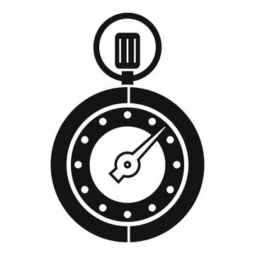 Chronometer icon simple . Stopwatch clock Stock Illustration