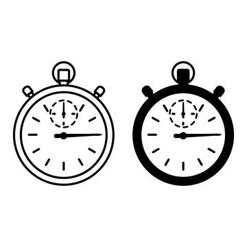 Chronometer Icons. Black and White Vector Illustration. Device Measuring Sh.. Stock Illustration