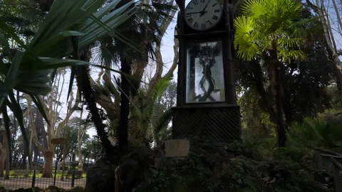 Chronometer or water clock of the Villa Borghese garden in Rome Stock Footage 267901574