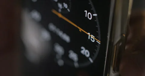 Chronometer on smartphone macro close-up slow motion Stockbeeldmateriaal 281039676