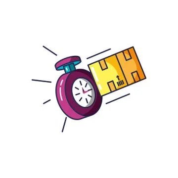 Chronometer time with box carton Illustrazione stock