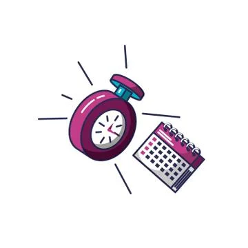 Chronometer time with calendar reminder Stock Illustration