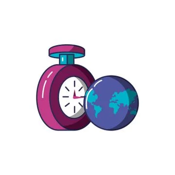 Chronometer time with planet earth Illustrazione stock