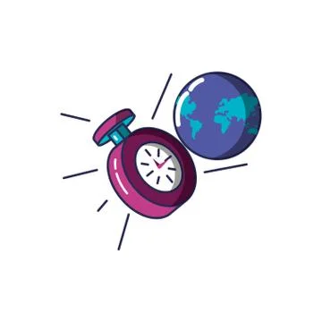 Chronometer time with planet earth Stock Illustration