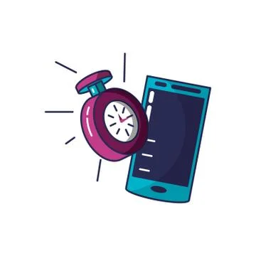 Chronometer time with smartphone device 스톡 일러스트