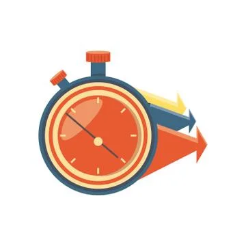 Chronometer timer with arrows Illustrazione stock