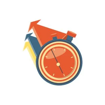 Chronometer timer with arrows Stock Illustration