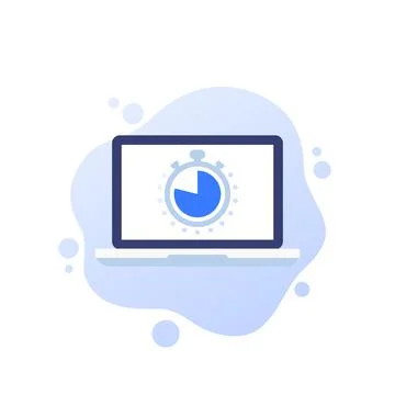 Chronometer, timer, countdown icon with a laptop イラスト素材