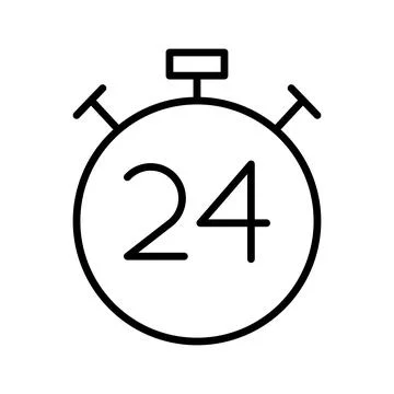 Chronometer timer counter with 24 number line style icon 스톡 일러스트