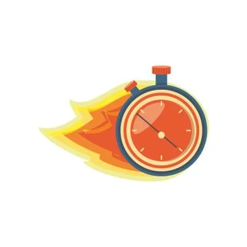 Chronometer timer with flame 스톡 일러스트