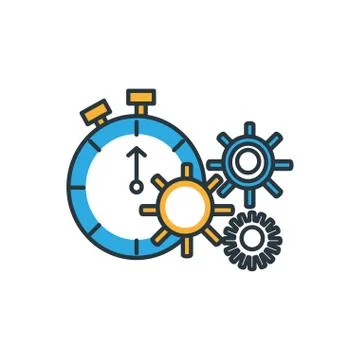 Chronometer timer with gears pinion Illustrazione stock