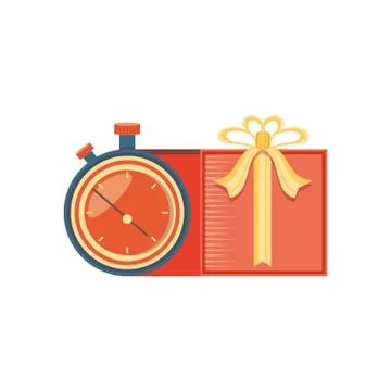 Chronometer timer with gift Stock Illustration