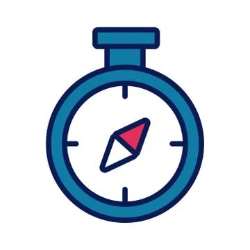 Chronometer timer line and fill style icon 스톡 일러스트