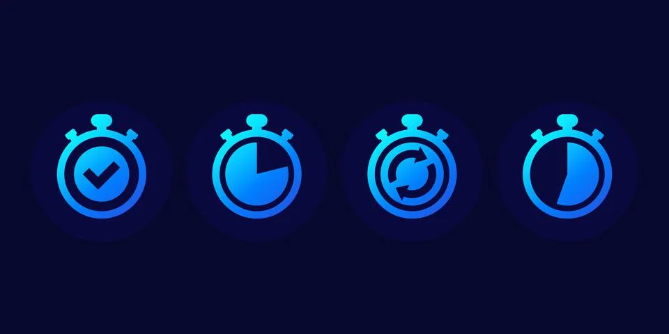 Chronometer, timer or countdown vector icons Illustrazione stock