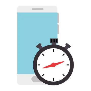 Chronometer timer with smartphone Stock Illustration