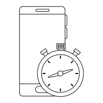 Chronometer timer with smartphone Stock Illustration