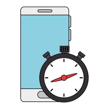 Chronometer timer with smartphone Stock Illustration