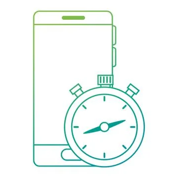Chronometer timer with smartphone Stock Illustration
