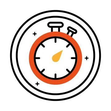 Chronometer timer sticker half line style icon 스톡 일러스트