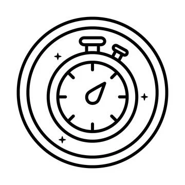 Chronometer timer sticker line style icon Stockillustratie