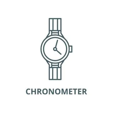 Chronometer vector line icon, linear concept, outline sign, symbol Illustrazione stock