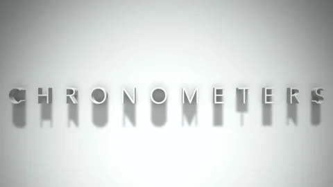 Chronometers 3D title animation white text on a white background Video stock 298899865