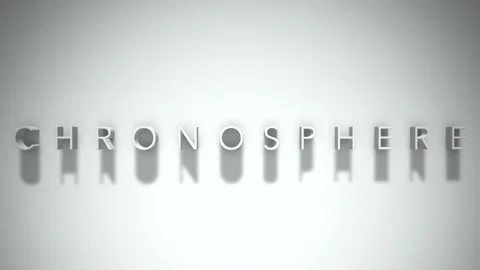 Chronosphere 3D title animation with shadows on a white background Vídeo Stock 298001707