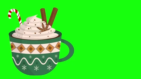 Chrtistmas Green Mug Stock Footage 252928948