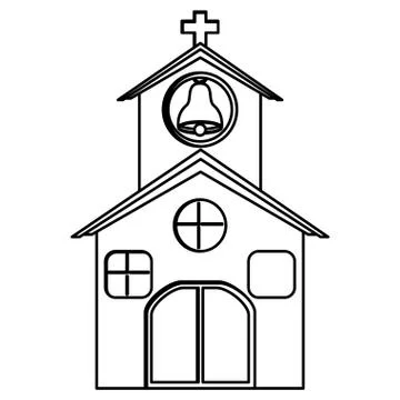Chruch building cartoon Ilustración de archivo