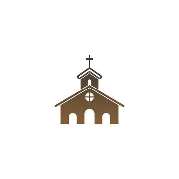 Chruch icon logo sign vector design illustration Illustration